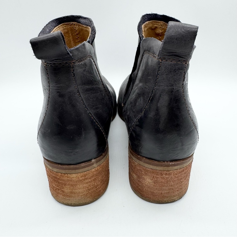 KORKS by Kork-Ease Tea Chelsea Booties Dark Grey Stacked Heel Minimalist‎ Office - Picture 7 of 11
